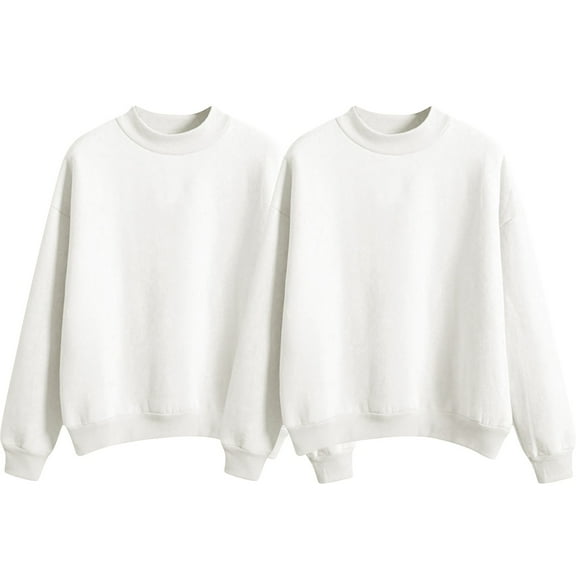 ZSQDM Light Weight Zip Up Hoodie Women Women's Loose Fit Round Neck Pullover Long Sleeve Casual Knit Top Midweight Medium Stretch Sweatshirt Essentials Hoodie Women's Hoodless Sweatshirt(Xxl)