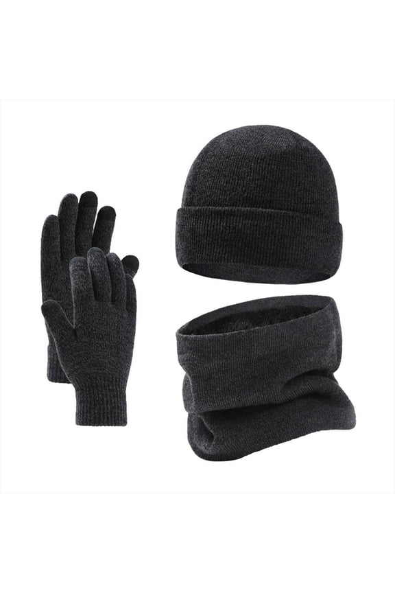 ZSQDM Men Women Winter Hat Warmer Scarf Touchscreen Gloves Set Warmer Neck Thick Knit Hat Set beanie Mens Bucket Hat Scarf ,Hat,& Gloves Rv Bumper End Cap