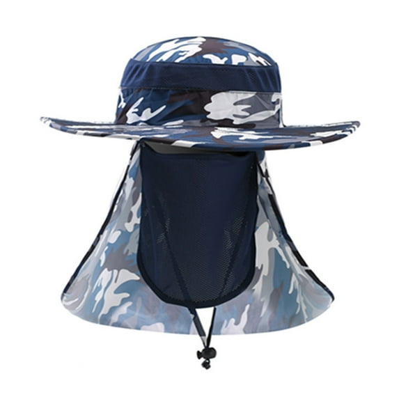 ZSQDM Men Womens Mountaineering Fishing Camouflage Hood Rope Outdoor Shade Foldable Casual Bucket Hat beanie Cowboy Hat Bucket Hats Eraser Caps