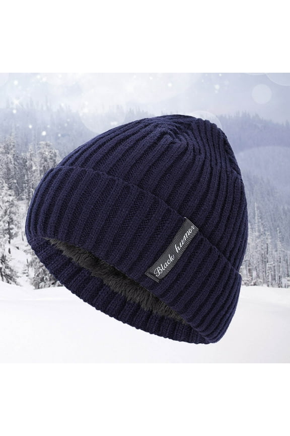 ZSQDM Men and Women Knitted Warm Hat Autumn and Winter Thickened Cap Women beanie Boonie Hats for Men Bomber Hats Caps for Women