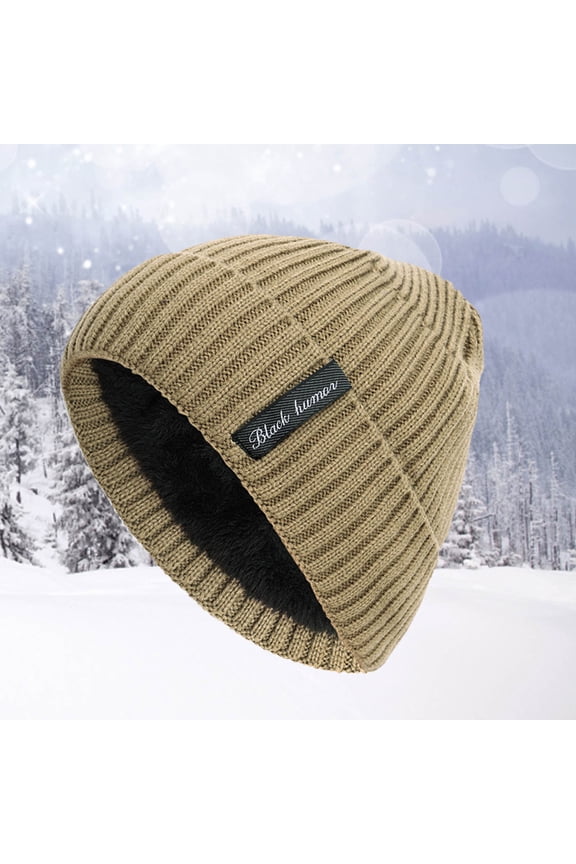 ZSQDM Men and Women Knitted Warm Hat Autumn and Winter Thickened Cap beanie for Women Solar Fan Hat Bomber Hats Bump Cap