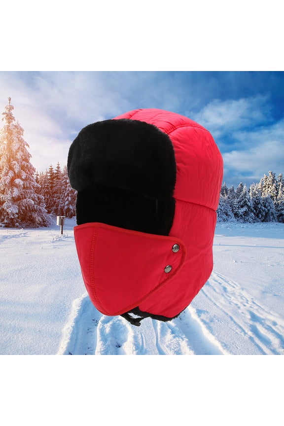 ZSQDM Men and Women Thunderheads Hat Thickened Ear Protection Face Protection Cap Women beanie Dog Hat Bomber Hats Cap Gun