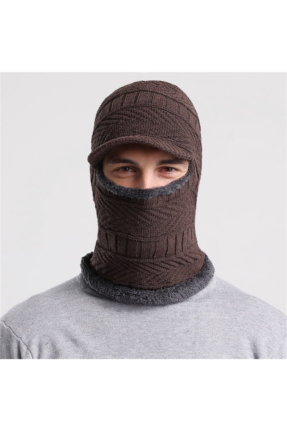 ZSQDM Men and Women Winter Ear Cold Plush Neck Thickened Knitted Hat beanie for Women Bucket Hat Bomber Hats Cap