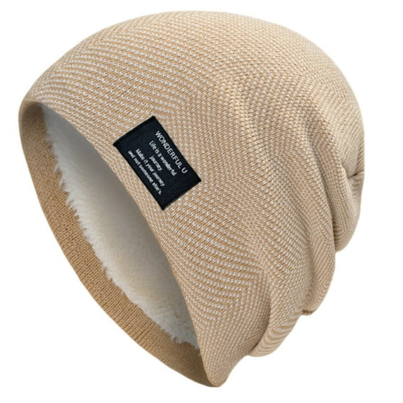 ZSQDM Men's and Women's Fleece Knitted Woolen Hats Winter Outdoor Pullover Korean Version Thick Windproof Hat beanie for Women Golf Hats Scarf ,Hat,& Gloves Swim Cap Kids