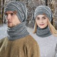 thumbnail image 1 of ZSQDM Men's and Women's Winter Knitted Fleece Windproof Hood Scarf Coif Winter Knit Hat Warm Hats for Adult Women beanie Party Hats Bomber Hats Hat Storage for Baseball Caps, 1 of 9