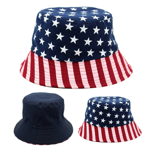 ZSQDM Mens and Womens Summer Fashion Casual Sun American Flag and Stripes Go Out To Play Fisherman Hat Basin Hat beanies Yankees Hat Bucket Hats Tire Caps 4 Pack