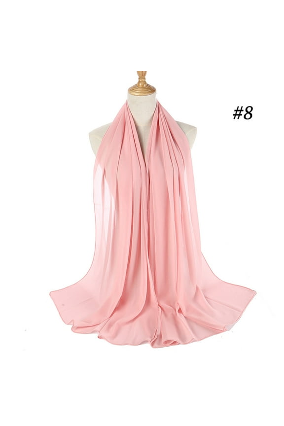 Mulberry Silk Scarfs Women Chiffon Scarf Plain Headband Wrap Hijabs Women Bubble Hijab Shawls Muslim Scarf Neckerchief for Women