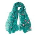 thumbnail image 1 of ZSQDM Mulberry Silk Scarfs Women Headband Embroidery Scarf Chiffon Hijabs Scarf Hijab Shawls Women Wrap Muslim Scarf Neckerchief for Women, 1 of 2