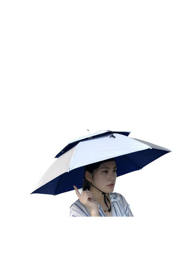 ZSQDM Multicolor Outdoor Foldable Double Umbrella Hat Sun Rain Cap Camping Fishing Women beanie Hard Hat Baseball Caps Shower Caps for Women Reusable Waterproof
