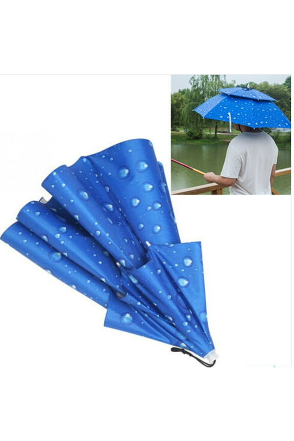 ZSQDM Multicolor Outdoor Foldable Double Umbrella Hat Sun Rain Cap Camping Fishing beanie for Women Bucket Hat Baseball Caps Cap