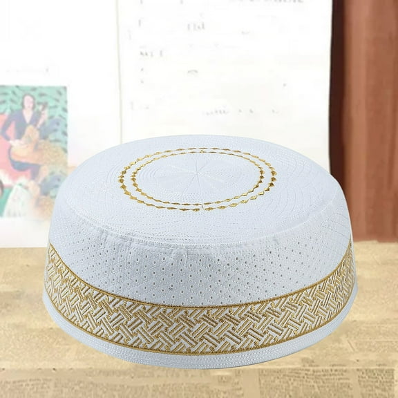 ZSQDM Muslim Cotton Embroidered Flat Hat for Men Women beanie Straw Hat Bomber Hats Welding Cap