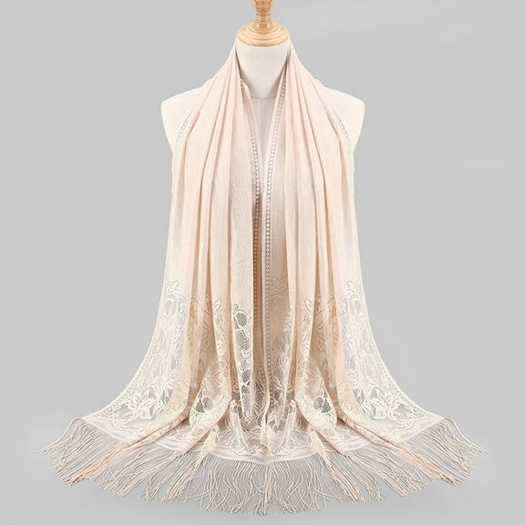 ZSQDM Muslim Hijab Scarf for Women - Chiffon Bubble-Embellished Pearl Rhinestone Wrap Headscarf Breathable