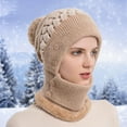 thumbnail image 1 of ZSQDM Outdoor Face Bib Hat Cold Proof Cold Proof Women Warm Ski Winter Integrated Headgear Hood Cap Riding Hats beanie of Men Mens Cowboy Hat Bomber Hats Cradle Cap Treatment, 1 of 8