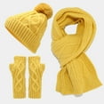 thumbnail image 1 of ZSQDM Scarf Gloves Hat Set for Teen Girls Women or Men Autumn Winter Warm Hat Scarf Gloves Three Pieces Women beanie Womens Hat Scarf Hat or Gloves Wig Caps, 1 of 6