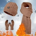 thumbnail image 1 of ZSQDM Scarf Gloves Hat Set for Teen Girls Women or Men Autumn Winter Warm Hat Scarf Gloves Three Pieces beanie Hat Hanger Scarf Hat or Gloves Caps for Men, 1 of 7