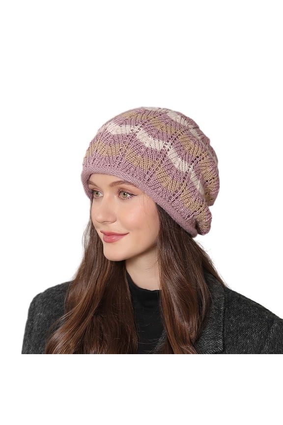 ZSQDM Slouchy Hat for Women Winter Warm Chunky Soft Oversized Cable Knit Cap beanies Hat Cleaner Bomber Hats Tire Caps 4 Pack