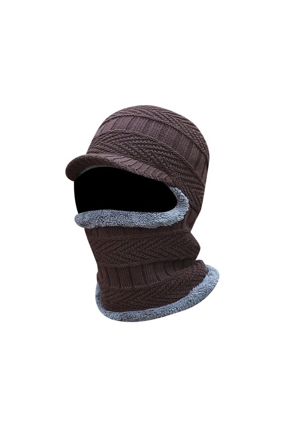 ZSQDM Soft Thicken Ski Hat Men Warm Hats Neck Warm Winter Hat Set Women Men Knitted Cap Scarf Set Women beanie Hat Storage Bomber Hats Caps for Women