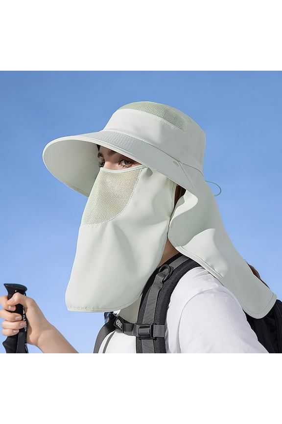 ZSQDM Sun Hat Sun Wide Brim Bucket Hat Foldable Outdoor Baseball Cap with Shawl Women beanie Mens Sun Hat Sun Hats Shower Caps for Women Reusable Waterproof