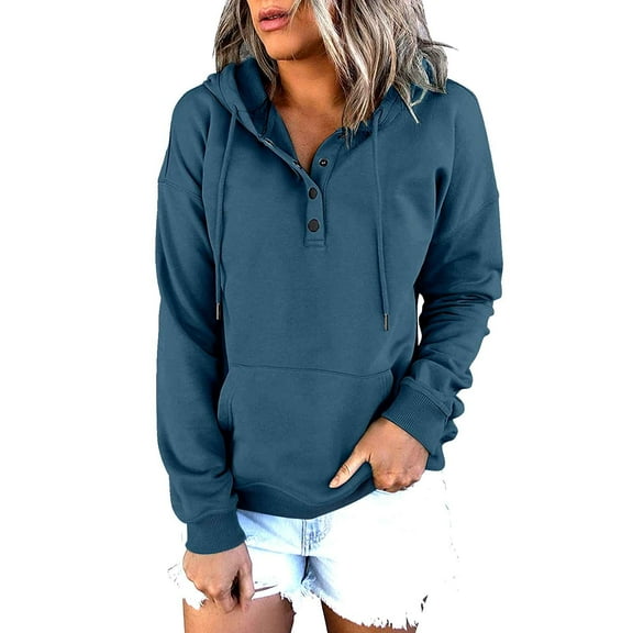 ZSQDM Under $30 Womens Sweatshirts Polyester Women'S Hoodless Sweatshirt Navy Women'S Blended Hoodie L