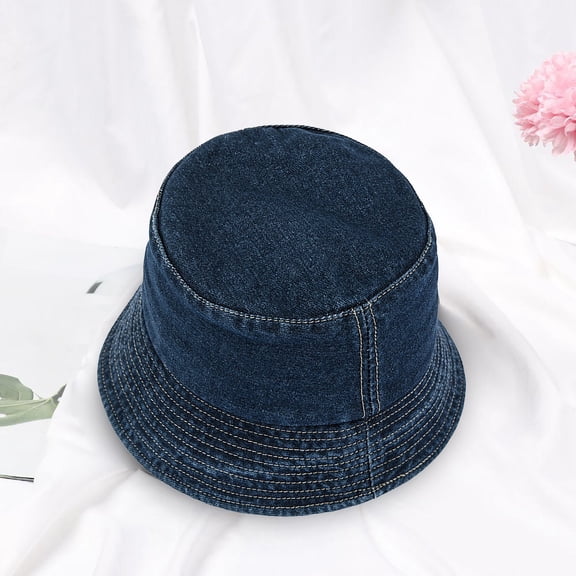 ZSQDM Unisex Bucket Hat Washed Jean Denim Bucket Cap Adjustable Sun Hats for Women Travel Summer Outdoor Fisherman Cap beanie for Women Sun Hats Bucket Hats Tattoo Ink Caps