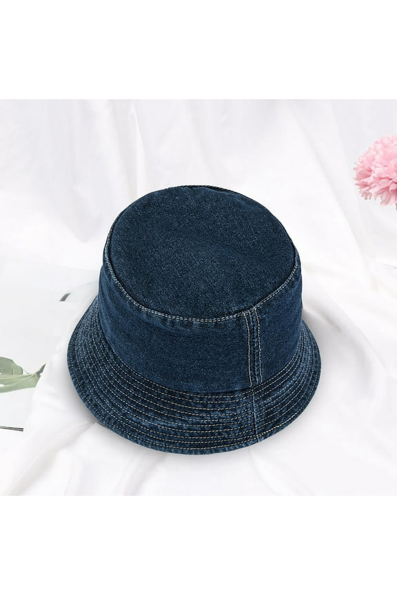 ZSQDM Unisex Bucket Hat Washed Jean Denim Bucket Cap Adjustable Sun Hats for Women Travel Summer Outdoor Fisherman Cap beanie for Women Sun Hats Bucket Hats Tattoo Ink Caps