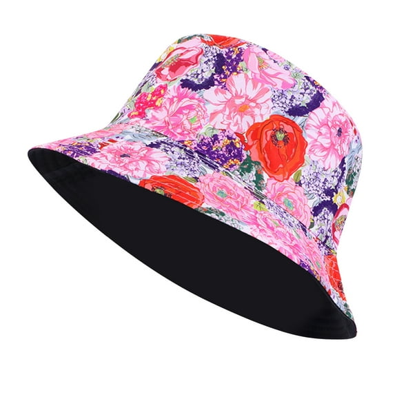 ZSQDM Unisex Print Double Side Wear Reversible Bucket Hat Trendy Cotton Twill Canvas Sun Fishing Hat Fashion Cap Women beanie Straw Hats for Men Bucket Hats Wig Caps