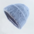 thumbnail image 1 of ZSQDM Unisex Wool Cap Smooth Board Solid Warm Brimless Plush Cap Women beanie Hat with Fan Bomber Hats Shower Caps for Women Reusable Waterproof, 1 of 4