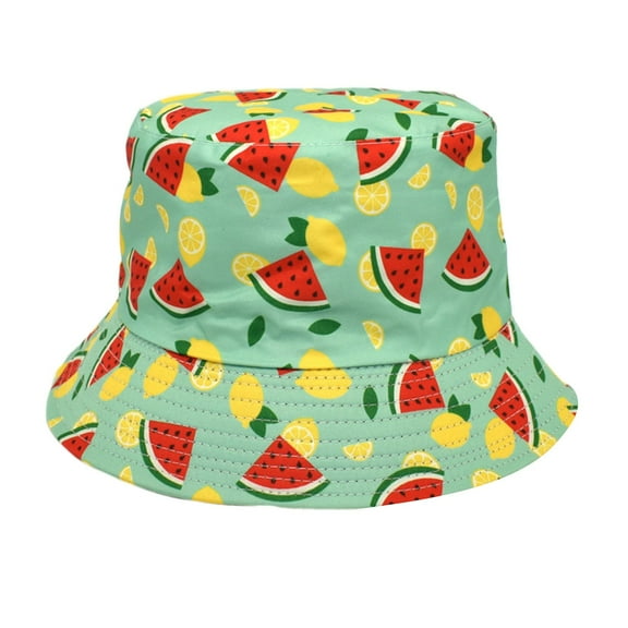 ZSQDM Watermelon Printed Fisherman's Hat Ladies Fresh Visor Hat Men's Outdoor Casual Double Sided Hat beanies Boonie Hats for Men Bucket Hats Key Covers Caps