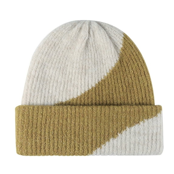 ZSQDM Winter Leisure Warm Upholstered Outdoor Warm Upholstered Color Contrast Knitted Hat Warm Waist Hat Color Contrast Knitted Hat Women beanie Fishing Hat Bomber Hats Caps for Women
