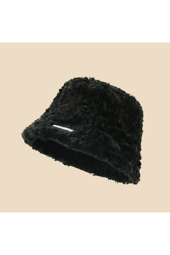 ZSQDM Winter Plush Fuzzy Bucket Hat Shearling Fisherman Hats for Women Women beanie Lift Hard Hat Bucket Hats Baseball Caps for Men & Women