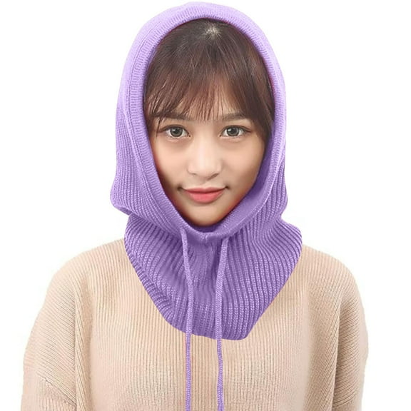 ZSQDM Winter Ski Knitted Hats Windproof Neck Ears Warmer Scarf Head Protector for Men Women Outdoor Women beanie Hat Bomber Hats Shower Caps for Women Reusable Waterproof