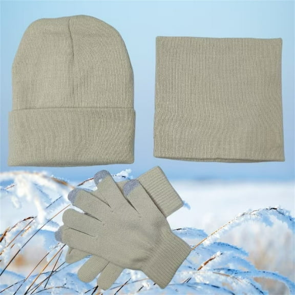 ZSQDM Winter beanie Hat Scarf Gloves Warm Fleece Knit Winter Hats Screen Gloves Neck Scarf Set Winter Gifts for Unisex Adult beanies Pirate Hat Scarf ,Hat,& Gloves Baseball Cap Women