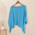 thumbnail image 1 of ZSQDM Women Blending Cardigan Women's Linen Cardigan 3/4 Sleeve Open Front Casual Loose Cover Up Lightweight Shrug Draped Ruffles Knit Cardigan Crocheted Cardigans for Women Striped Sweater Women(M), 1 of 5