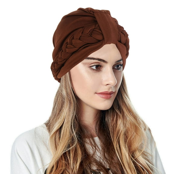 ZSQDM Women Braid Turban Hats Cancer Cap Hair Bonnet Head Scarf Wrap Cover Hat beanie of Men Hat Organizer for Baseball Caps Baseball Caps Skull Cap