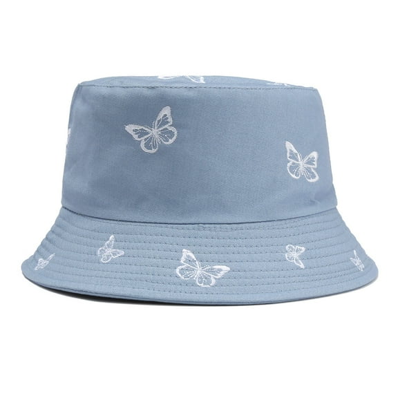 ZSQDM Women Butterfly Embroidery Double-Sided Fisherman Hat Sun Hat Women beanie Pro Shop Hat Bucket Hats Swim Cap for Men