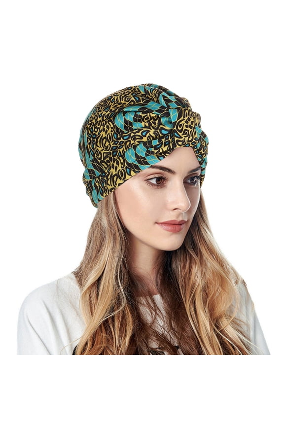 ZSQDM Women Knot Fashion Pleated Turban Cap beanie Headwrap Sleep Hat beanie Ponytail Hat Baseball Caps Eraser Caps