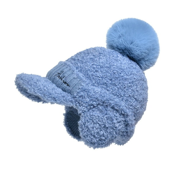 ZSQDM Women Letter Knitting Wool Cap Winter Warm Hat Ear Protection Baseball Cap Plush Thickened Wool Ball Cap beanie for Women Yankees Hat Bomber Hats Baseball Cap Washing Cage