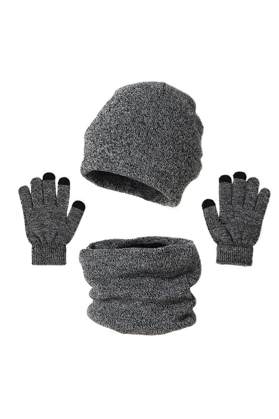 ZSQDM Women&Men Autumn Winter Warm Cute Wool Hat Scarf Gloves Slouchy Three Pieces Winter Snow Knit Cap Screen Mittens Scarves Sets beanie Visor Hats for Women Scarf ,Hat,& Gloves Rv Bumper End Cap