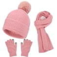 thumbnail image 1 of ZSQDM Women or Men Autumn Winter Warm Cute Hat Scarf Gloves Slouchy Three Pieces Winter Snow Knit Cap Screen Mittens Scarves Sets beanie for Women Maga Hat Scarf Hat or Gloves Cap Erasers, 1 of 3