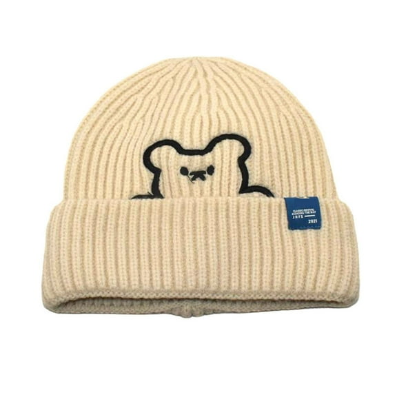 ZSQDM Women Men Knitted Winter Fashion Color bear Hats Hairball Raccoon Warm Ski Cap Trim Hat Warm Cap beanie Womens Trucker Hat Bomber Hats Cradle Cap Brush