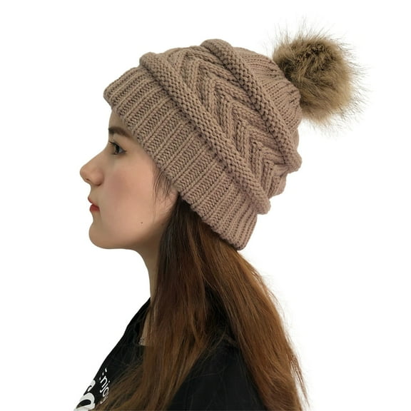 ZSQDM Women Solid Stitching Outdoor Plush Hats Crochet Knit beanie Cap Peaked Cap Women beanie Hat Press Bomber Hats Hat Storage for Baseball Caps