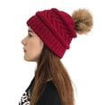 thumbnail image 1 of ZSQDM Women Solid Stitching Outdoor Plush Hats Crochet Knit beanie Cap Peaked Cap beanie Bros Hats Bomber Hats Pencil Cap Erasers, 1 of 3