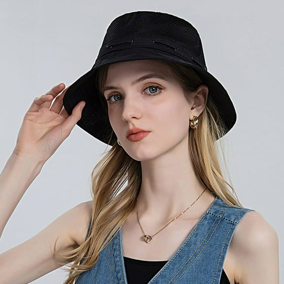 ZSQDM Women Sun Hat Wide Brim Protection beach Hat Adjustable Bucket Hat Summer Hats beanie for Women Hat Storage Bucket Hats Baseball Cap Washing Cage