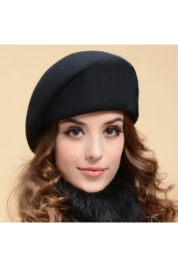 ZSQDM Women Wool beret New Autumn and Winter Comfortable Outdoor Warm Stewardes Hat beanie Solar Fan Hat berets Wig Cap