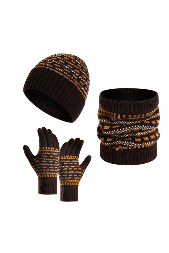 ZSQDM Women's 2026 Autumn/Winter Warm Hat Knitted Thickened Hat Neck Glove Three Piece Set Women beanie Sun Hats for Women Uv Protection Scarf Hat or Gloves Welding Cap