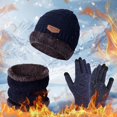 thumbnail image 1 of ZSQDM Women's 2024 New Outdoor Neck Plush Thickened Hat Neck Glove Three Piece Set beanie of Men Fan Hat Scarf ,Hat,& Gloves Mens Baseball Cap, 1 of 3