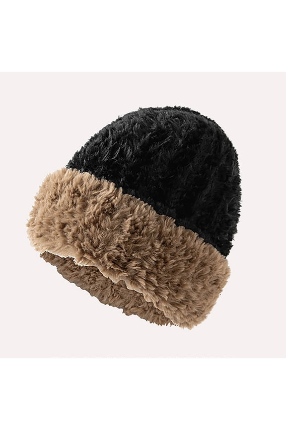 ZSQDM Women's Autumn and Winter Color Matching Warm Fluffy Fisherman Hat Lei Feng Hat beanie of Men Hat Cleaner Bomber Hats Baseball Caps for Men