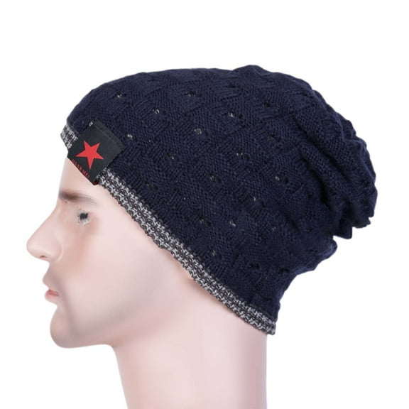 ZSQDM Women's Autumn and Winter New Hollow Out Double Stripe Warm Knitted Hat beanies White Cowboy Hat Scarf Hat or Gloves Scrub Caps Women