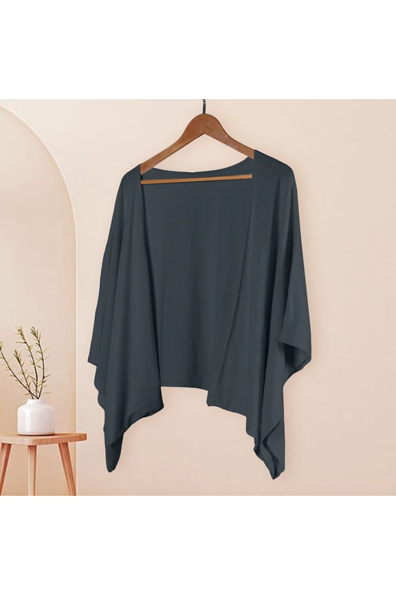 ZSQDM Women's Cardigan Women's Linen Cardigan 3/4 Sleeve Shrugs Open Front Loose Shawl Wrap Cover Ups Lightweight Shrug Sweater Cardigan Women Cardigan Sweater(M)