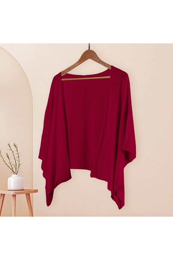 ZSQDM Women's Cardigan Women's Linen Cardigan 3/4 Sleeve Shrugs Open Front Loose Shawl Wrap Cover Ups Lightweight Shrug Thin Cardigans for Women Lightweight Halloween Sweater(Xl)